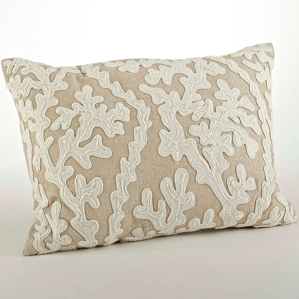 Saro Lifestyle Dori Embroidered Decorative Throw Pillow, Front
