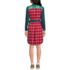 Women's Petite Cotton Flannel Long Sleeve Knee Length Shirt Dress, Back