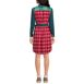 Women's Petite Cotton Flannel Long Sleeve Knee Length Shirt Dress, Back