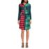 Women's Petite Cotton Flannel Long Sleeve Knee Length Shirt Dress, Front