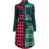 Women's Petite Cotton Flannel Long Sleeve Knee Length Shirt Dress, Front