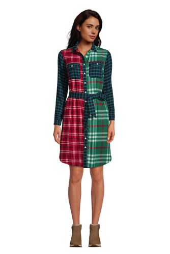 WOMEN'S SOFT FLANNEL FLARE DRESS