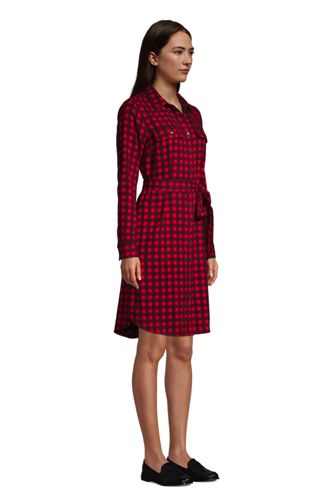 long plaid button up dress