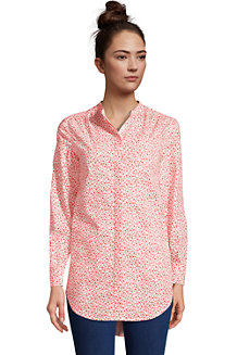 Women's Cotton A-Line Long Sleeve Tunic Blouse  