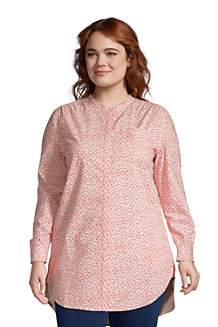Women's Cotton A-Line Long Sleeve Tunic Blouse  