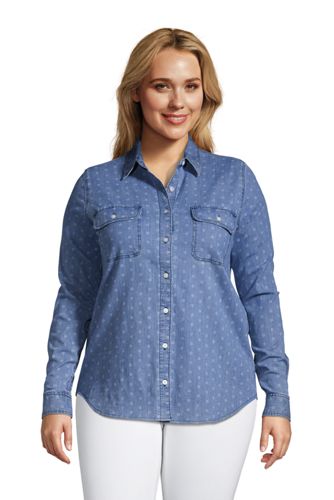 women's plus size denim shirt dress