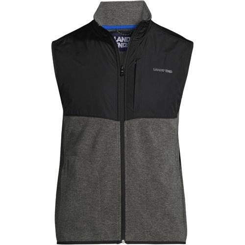 Mens Lands End Grid Fleece Vest
