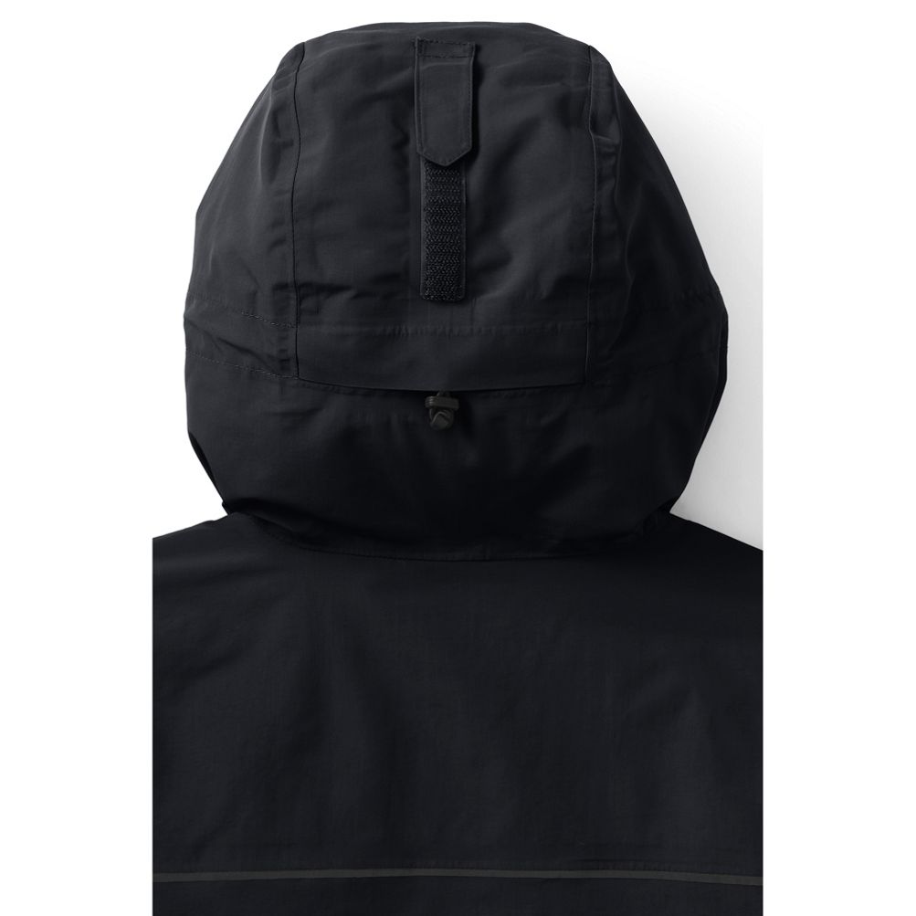 north end stadium jacket 袖レザー damagedone Lands' End Mens Squall Stadium Coat Black Regular Small at