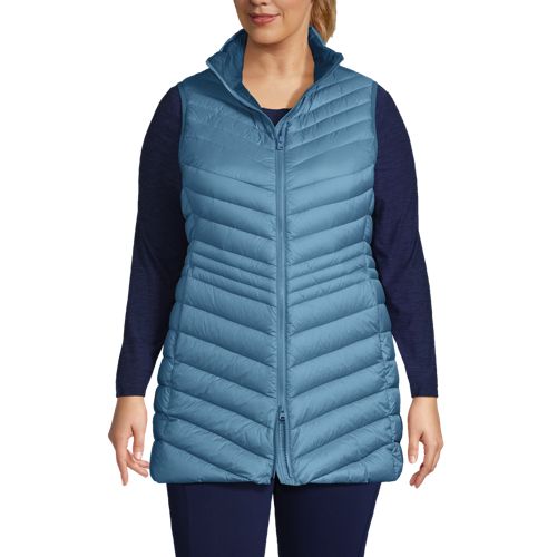 Women's Plus Size Wanderweight Ultralight Packable Long Down Vest