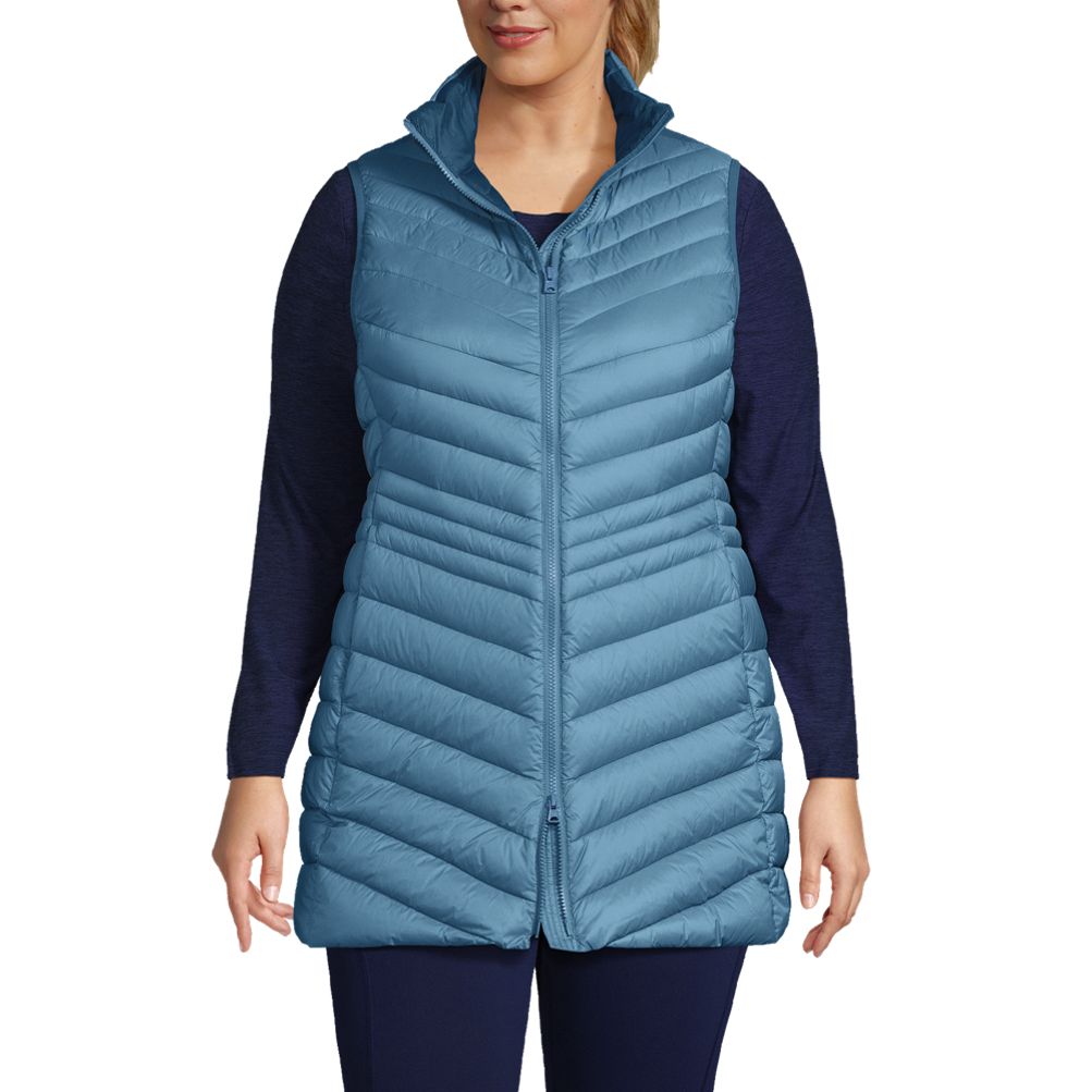 Plus size long store down vest