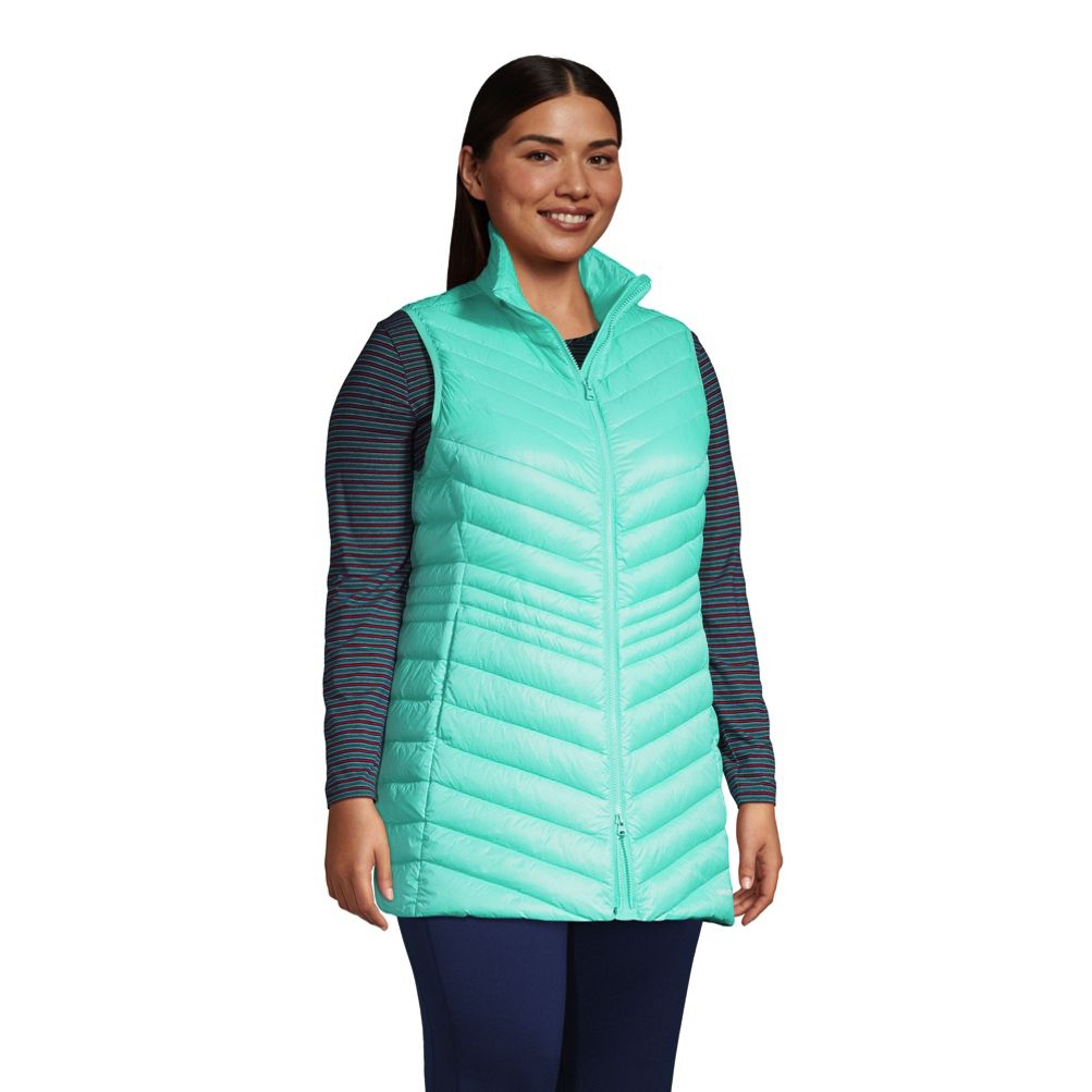 Plus Size - Matte Stretch Nylon Long Puffer Active Vest - Torrid