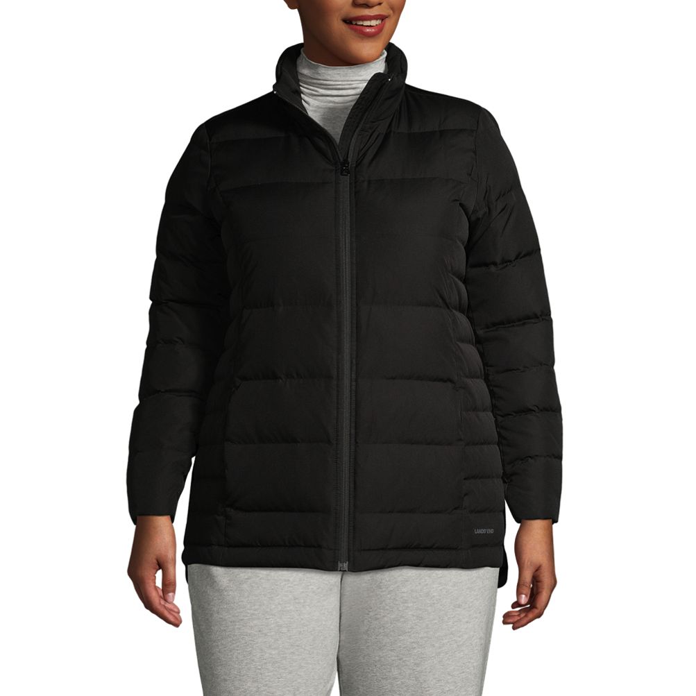 Lands end black store puffer jacket