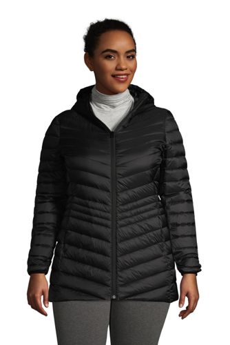 Women's Plus Size Ultra Lightweight Packable Down with Hood | Lands' End