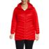 Women's Plus Size Wanderweight Packable Down Hooded Long Jacket, Front