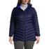 Women's Plus Size Wanderweight Packable Down Hooded Long Jacket, Front