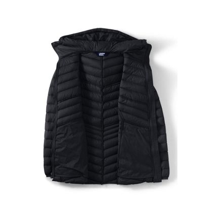 School Uniform Women's Wanderweight Packable Down Hooded Long Jacket - image 1