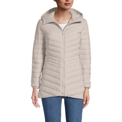 Women's Wanderweight Packable Down Hooded Long Jacket - image 4