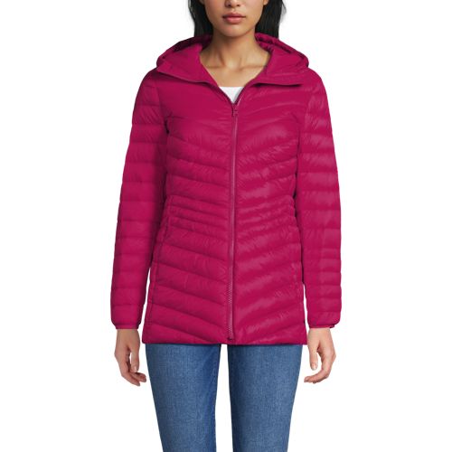  Lands' End Daunenjacke Wanderweight Verstaubar Ultraleicht Mit Kapuze, Damen, Größe:32-34 Petite, Pink, Nylon/daunen, By Lands' End 