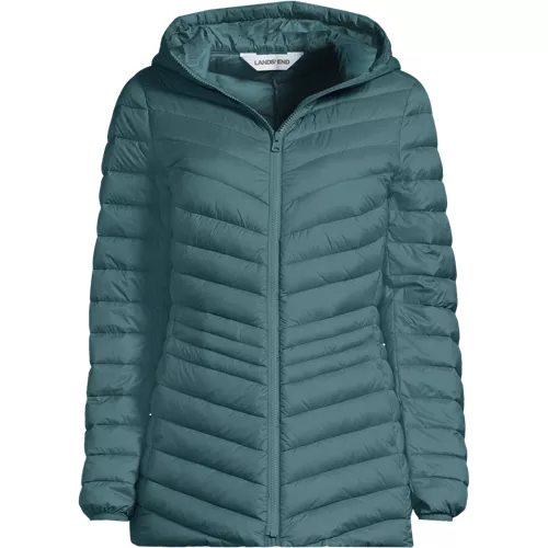 Wanderweight Packable Down Long Jacket, Front