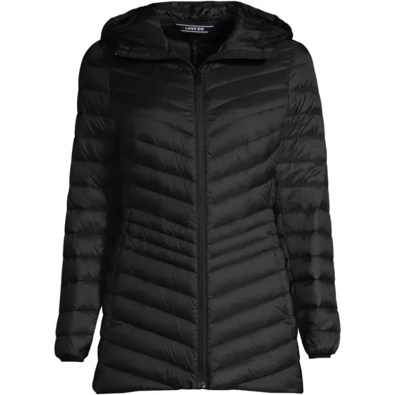 School Uniform Women's Wanderweight Packable Down Hooded Long Jacket - primary
