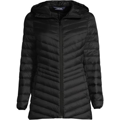 School Uniform Women's Wanderweight Packable Down Hooded Long Jacket - primary