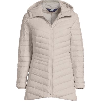Women's Wanderweight Packable Down Hooded Long Jacket - image 3
