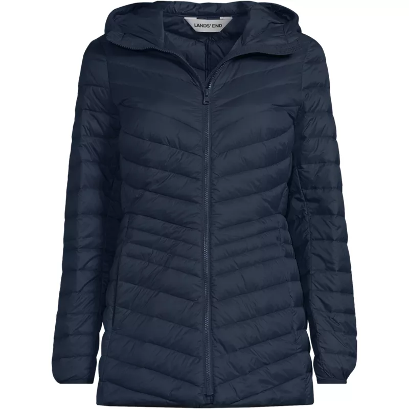 Plus Size Wanderweight Packable Down Long Jacket, Front