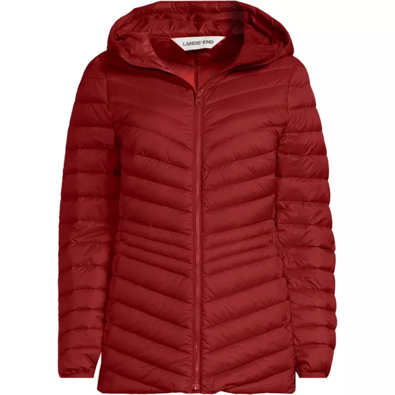 Tall Wanderweight Packable Down Long Jacket, Front