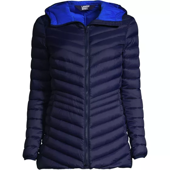 Women's Wanderweight Packable Down Hooded Long Jacket - primary