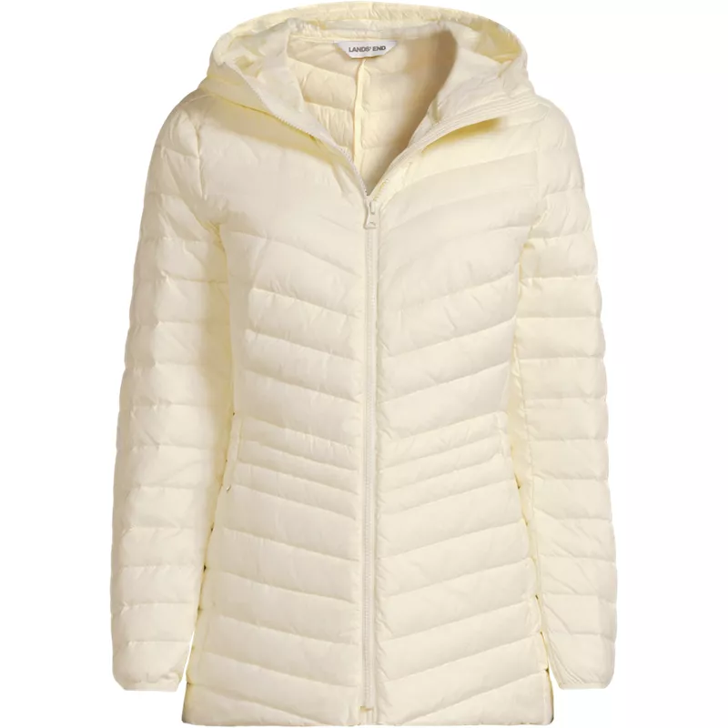 Petite Wanderweight Packable Down Long Jacket, Front