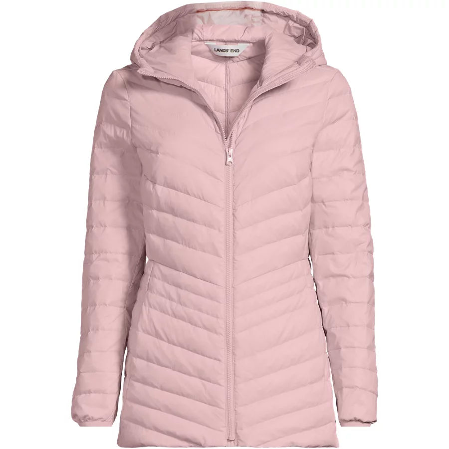 Women's Plus Size Wanderweight Ultralight Packable Hooded Long Down Jacket view 5