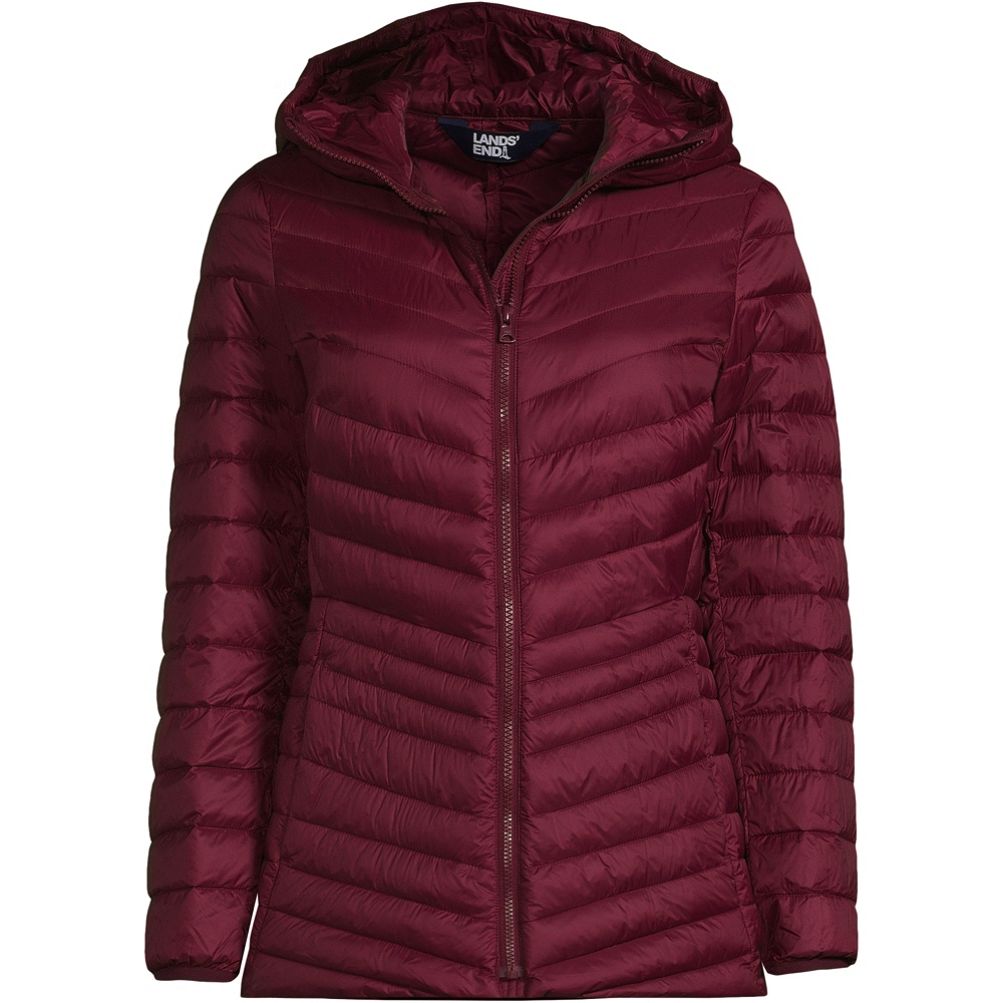 Lands end women's ultralight packable long hot sale down coat