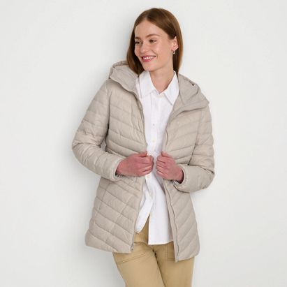 Women's Wanderweight Packable Down Hooded Long Jacket - primary