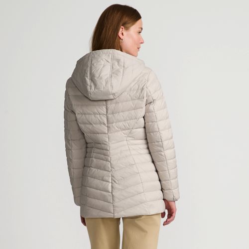 Women's Wanderweight Packable Down Hooded Long Jacket, Back