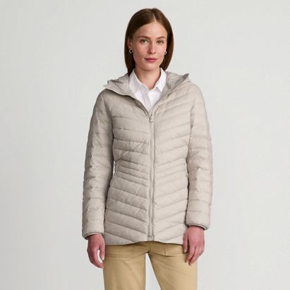 Women's Wanderweight Packable Down Hooded Long Jacket - image 2