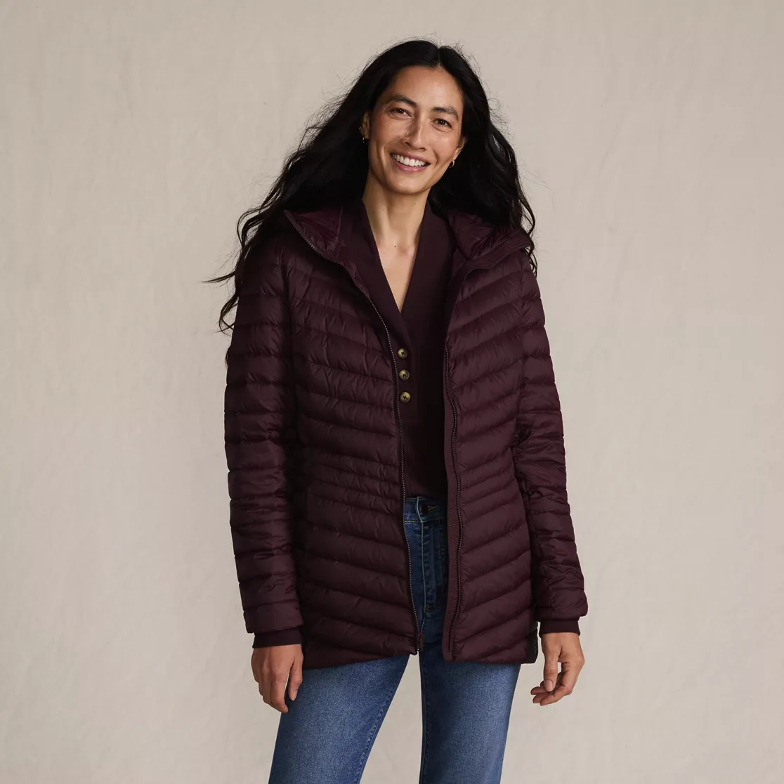 Women's Wanderweight Ultralight Packable Hooded Long Down Jacket