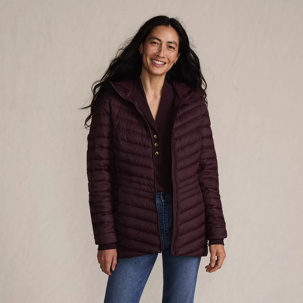 Women's Wanderweight Ultralight Packable Hooded Long Down Jacket