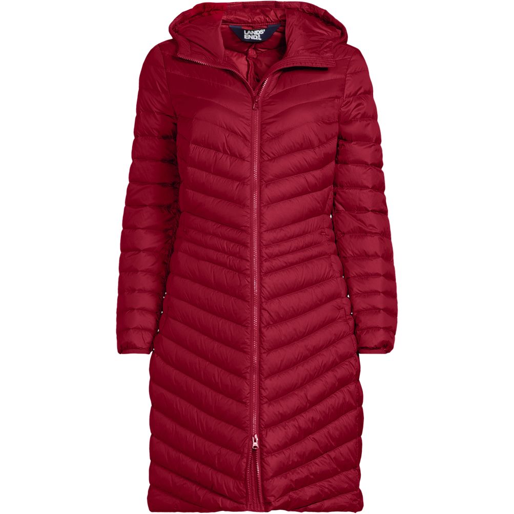 Lands end women's ultralight packable long down coat hotsell