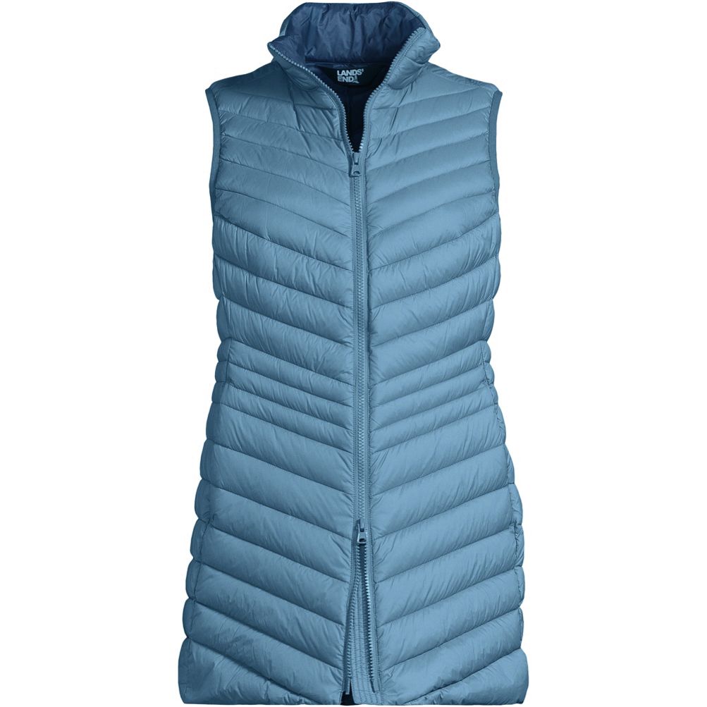 Lands end long store down vest