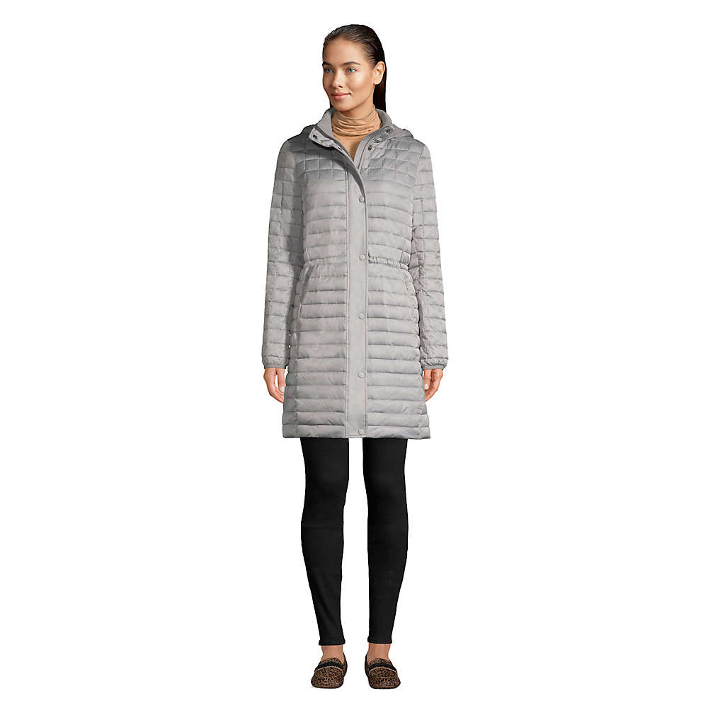 Lands End Womens Fleece Lined Insulated Winter Coat with Hood 