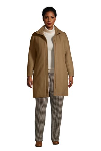 plus size long wool coat with hood
