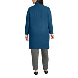 Women's Plus Size Insulated Wool Coat, Back