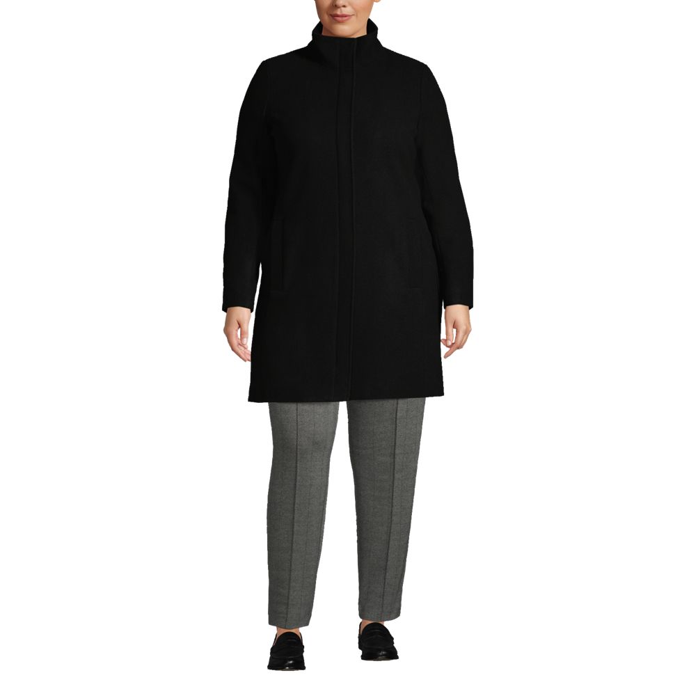 Women s Plus Size Insulated Wool Coat Lands End