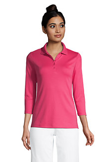 Supima-Poloshirt mit 3/4-Ärmeln für Damen