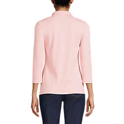 Women's Supima Cotton 3/4 Sleeve Polo Shirt, Back