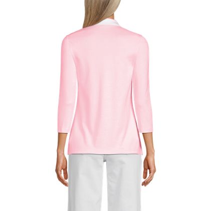 Women's 3/4 Sleeve Supima Cotton Polo Shirt - image 2