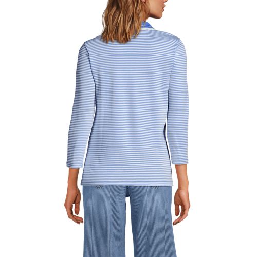 Light Sea Blue Stripe/White