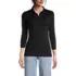 Women's Petite 3/4 Sleeve Supima Cotton Polo Shirt, Front