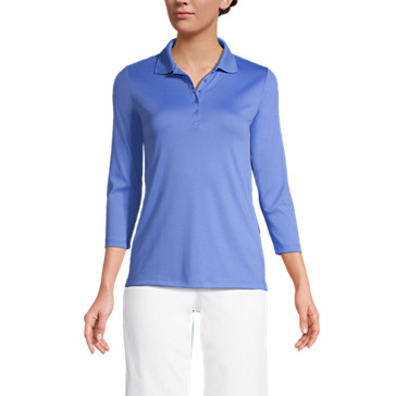 Supima-Poloshirt mit 3/4-Ärmeln für Damen image number 0