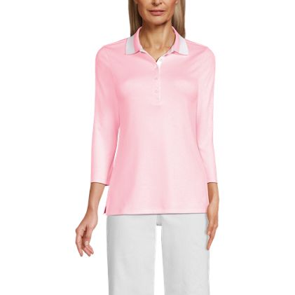 Women's 3/4 Sleeve Supima Cotton Polo Shirt - image 1